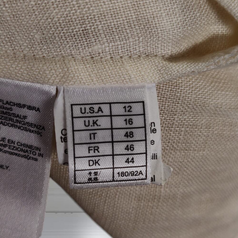 Brooks Brothers Linen Tunic Dress Embroidered Ivory Boho Preppy Size 12 - Picture 6 of 12